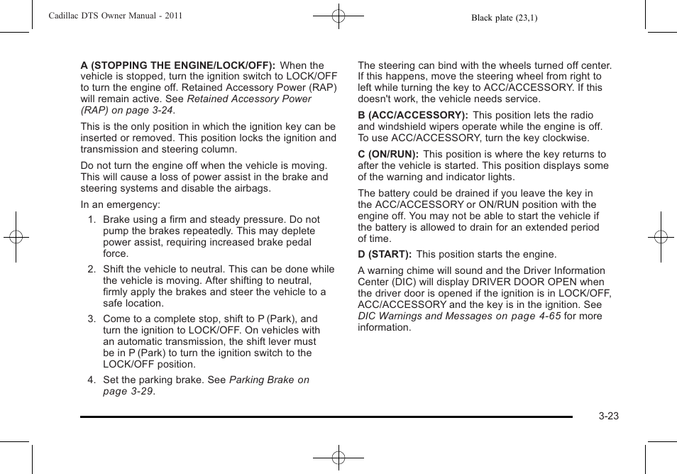 Cadillac 2011 DTS User Manual | Page 127 / 470