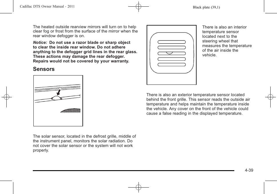 Sensors | Cadillac 2011 DTS User Manual | Page 201 / 470