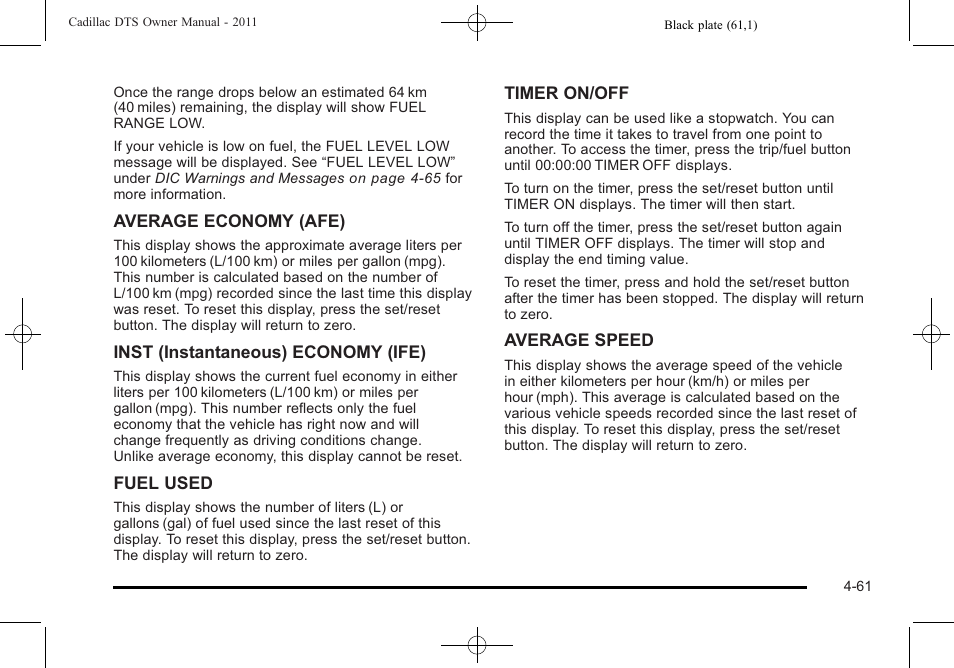 Cadillac 2011 DTS User Manual | Page 223 / 470