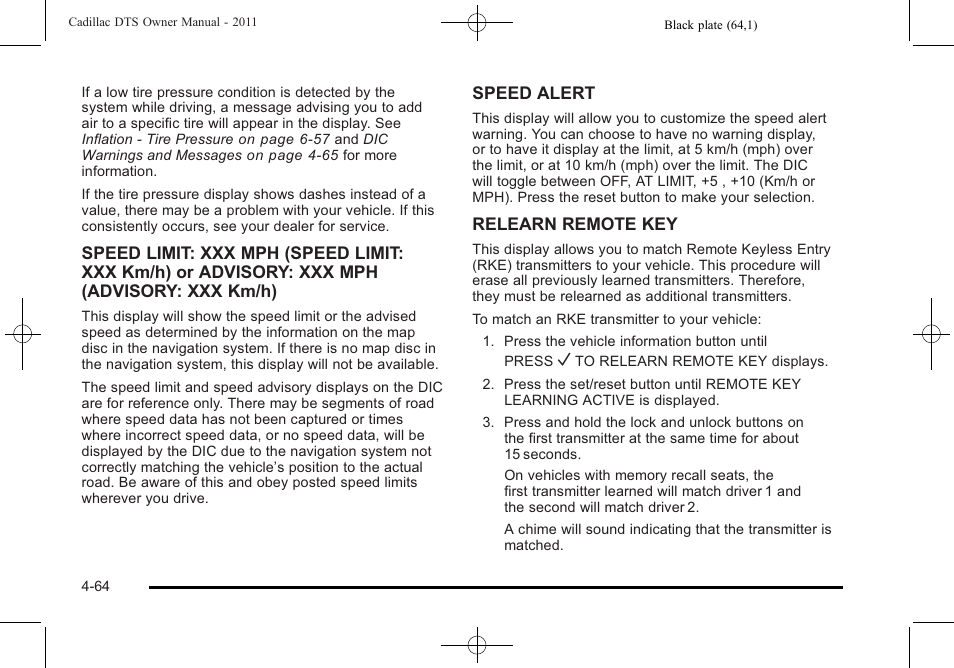 Cadillac 2011 DTS User Manual | Page 226 / 470