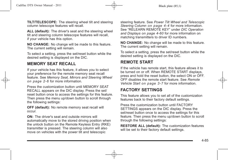 Cadillac 2011 DTS User Manual | Page 247 / 470