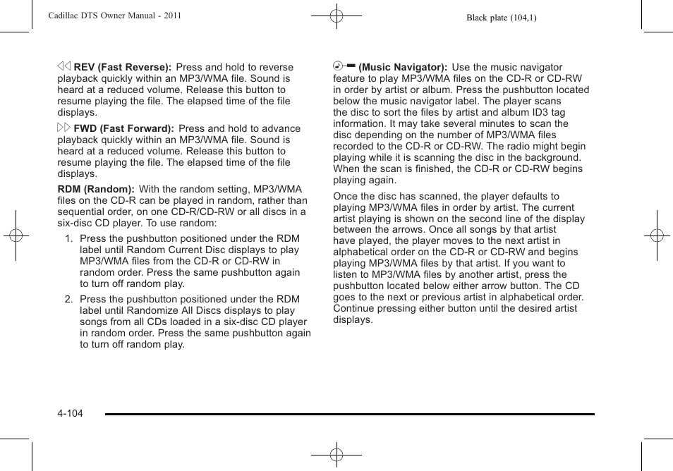 Cadillac 2011 DTS User Manual | Page 266 / 470