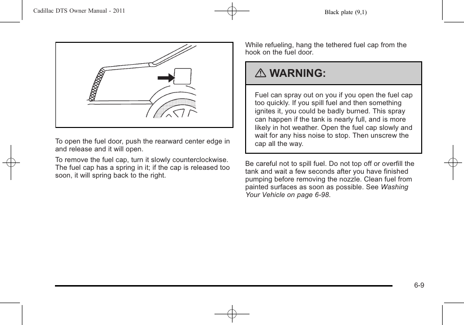 Warning | Cadillac 2011 DTS User Manual | Page 319 / 470