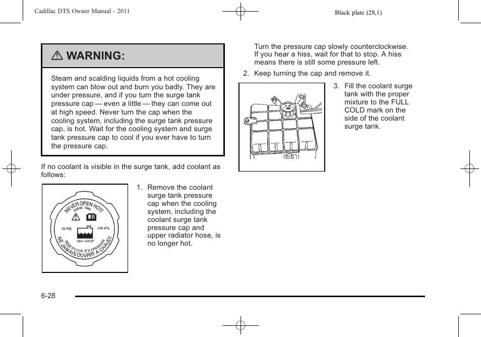 Warning | Cadillac 2011 DTS User Manual | Page 338 / 470