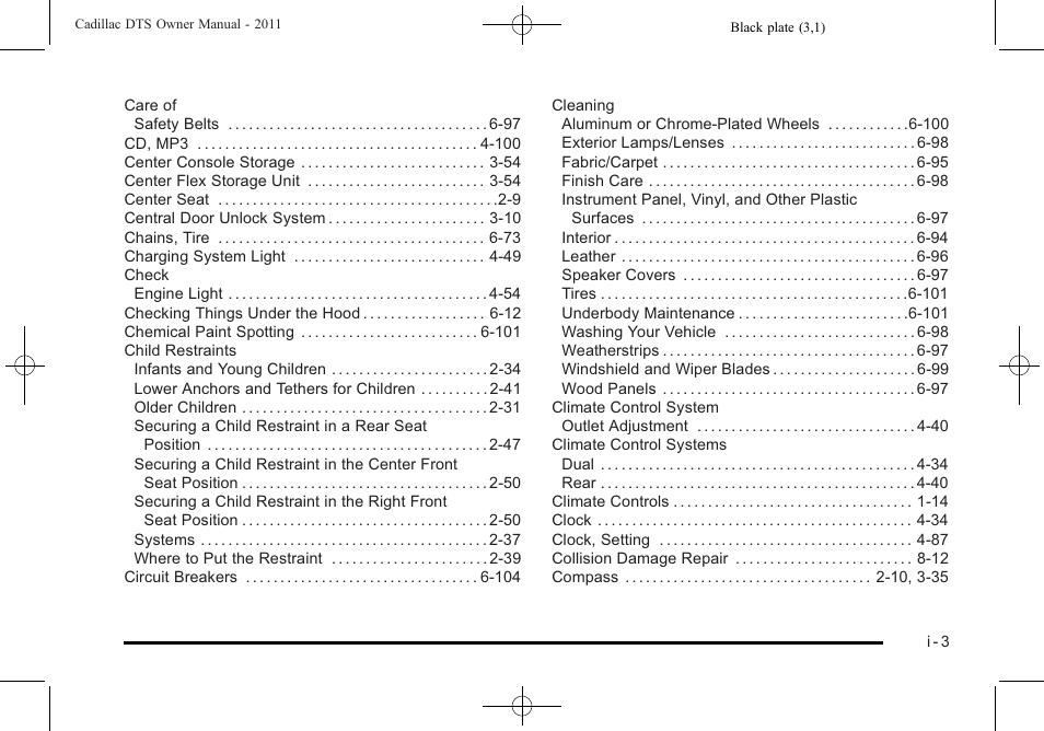 Cadillac 2011 DTS User Manual | Page 457 / 470