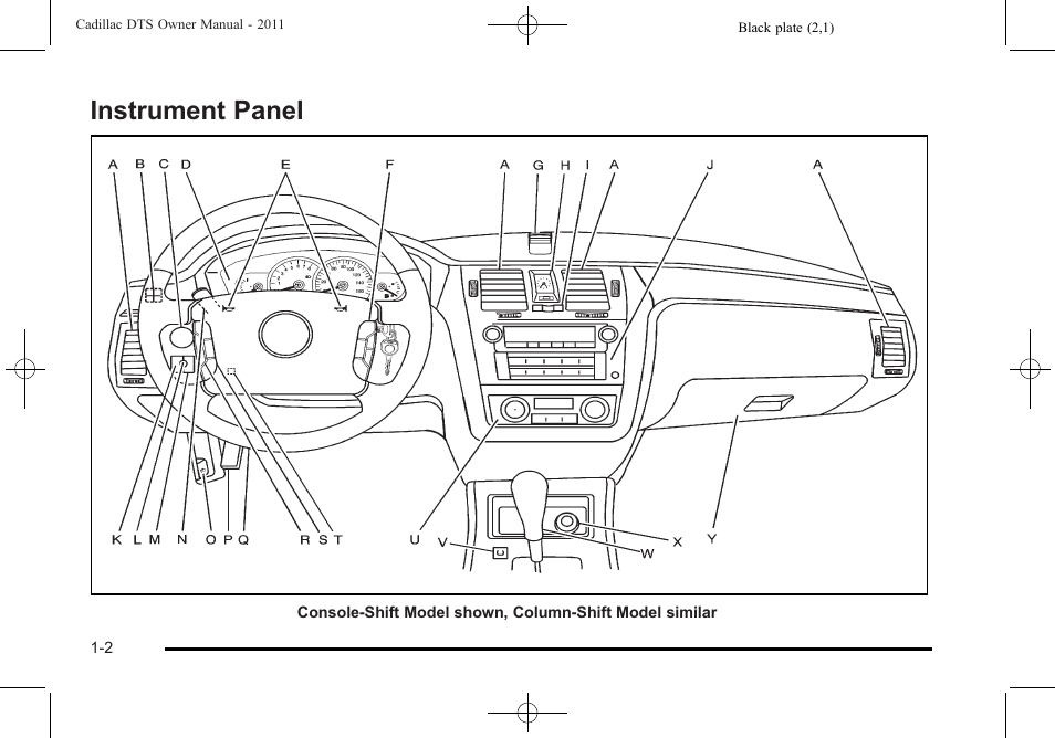 Instrument panel, Instrument panel -2 | Cadillac 2011 DTS User Manual | Page 8 / 470