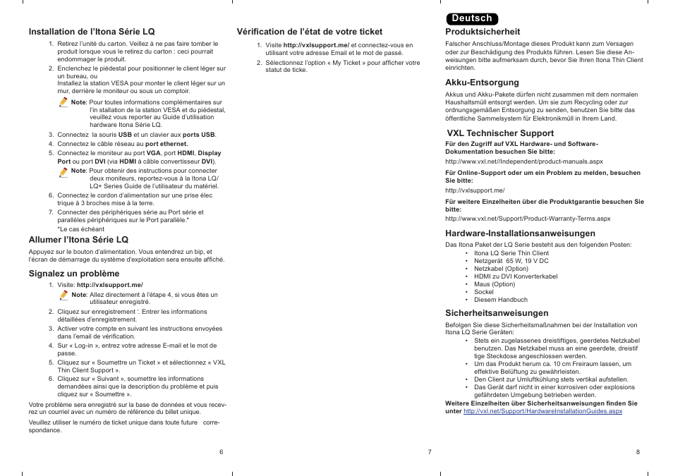 Deutsch | VXL Instruments Itona LQ Series User Manual | Page 3 / 5