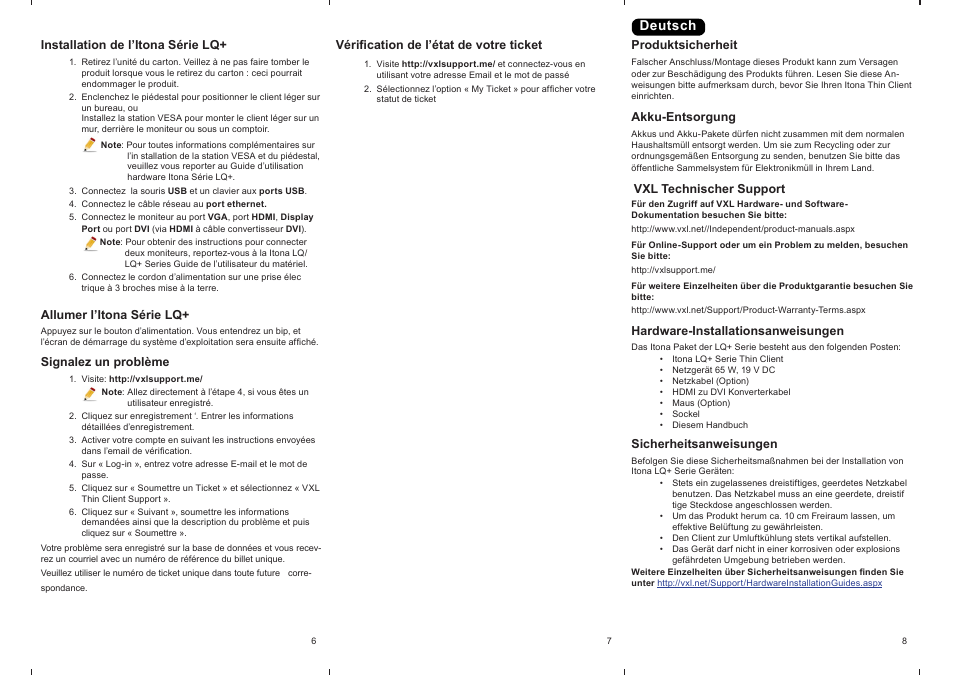 Deutsch | VXL Instruments Itona LQ Series User Manual | Page 3 / 5