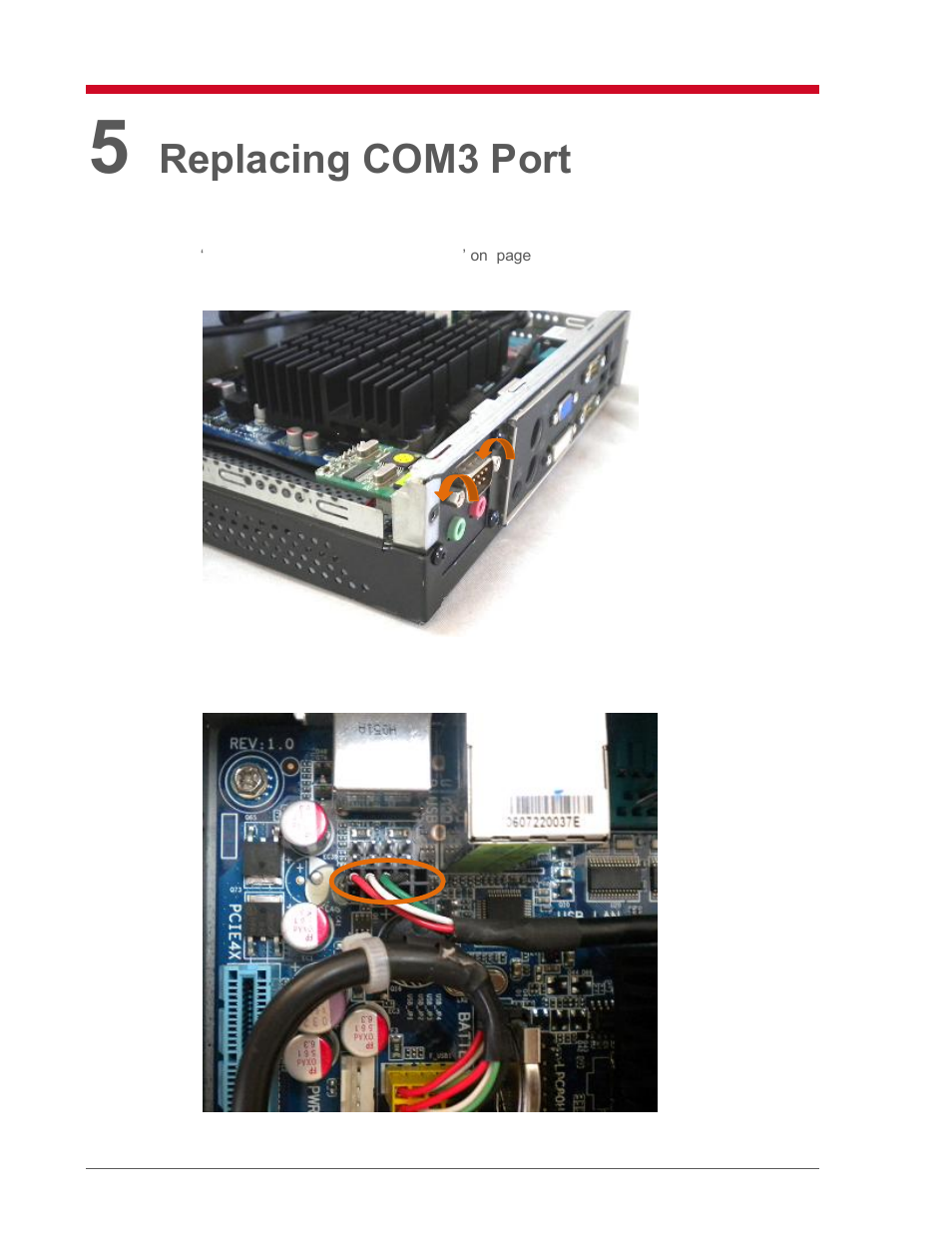Replacing com3 port | VXL Instruments Itona D Series Thin Client - Service Manual User Manual | Page 11 / 15