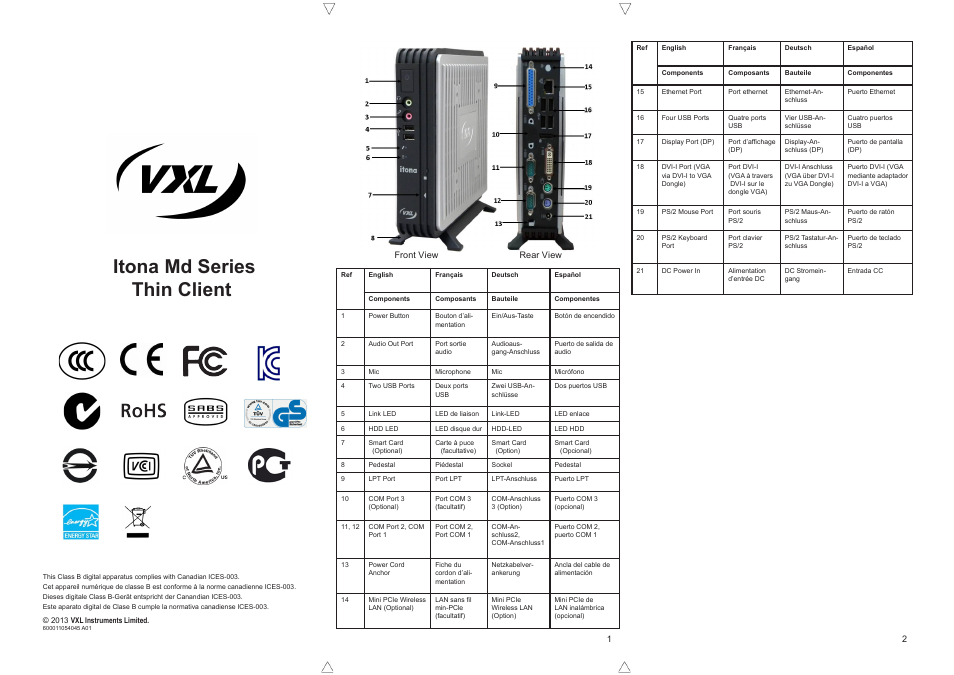 VXL Instruments Itona Md Series Thin Client User Manual | 4 pages