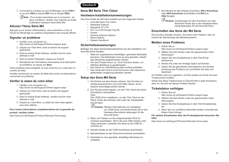 Deutsch | VXL Instruments Itona Md Series Thin Client User Manual | Page 3 / 4