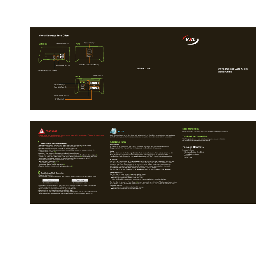 VXL Instruments Vtona Zero Client User Manual | 1 page