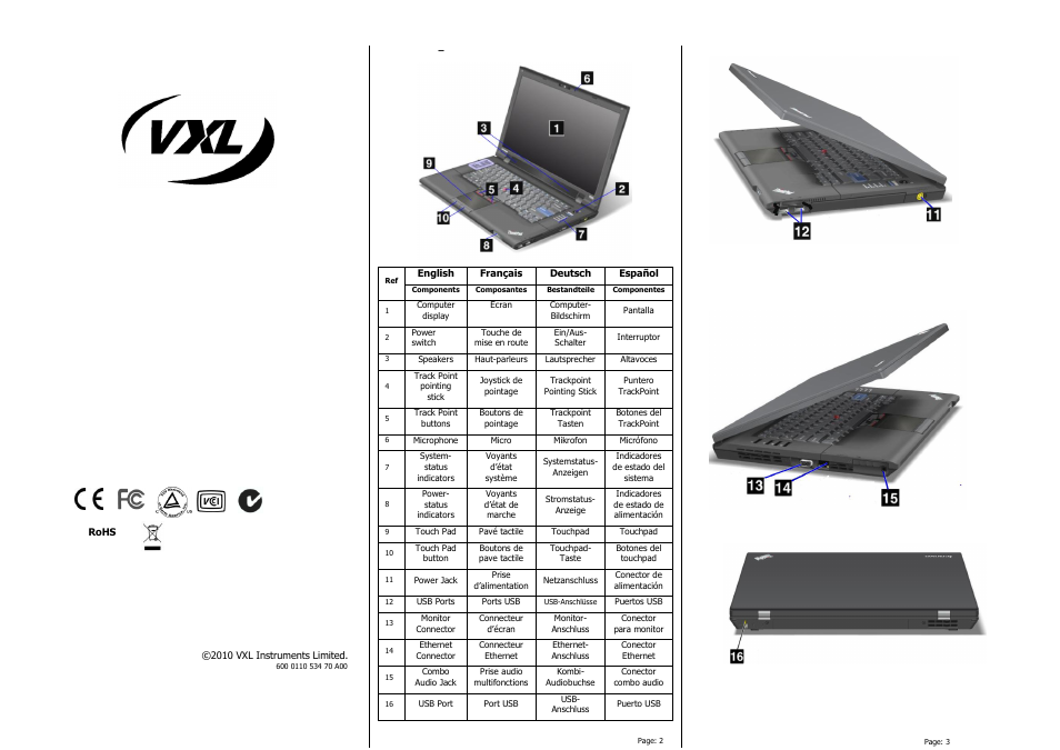 VXL Instruments Lenovo TL420 Series User Manual | 4 pages