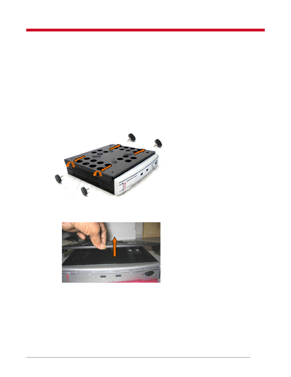 Thin client bracket, Removing the thin client from the bracket | VXL Instruments Itona TC61yy Series User Manual | Page 7 / 18