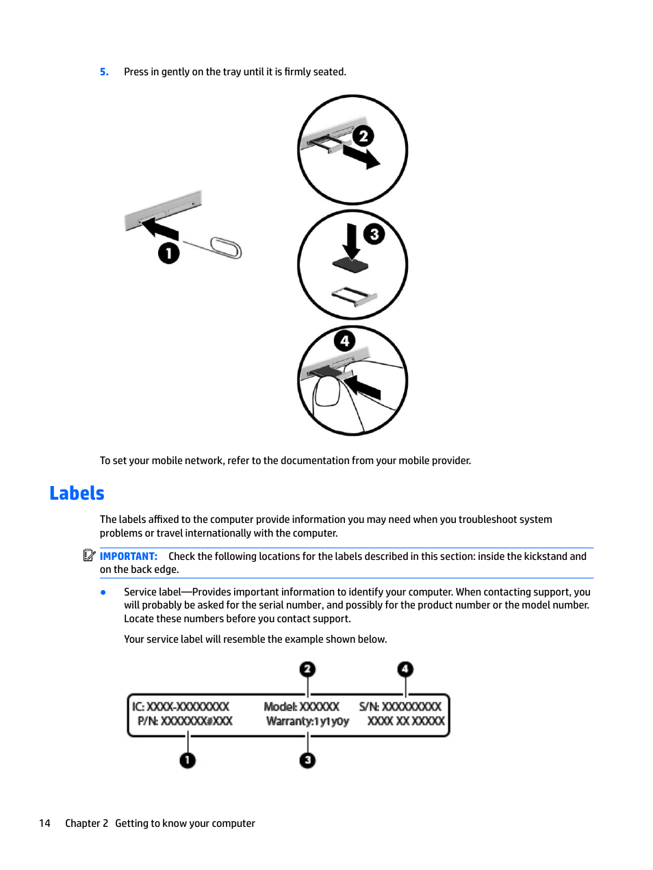 Labels | HP Spectre x2 User Manual | Page 22 / 71