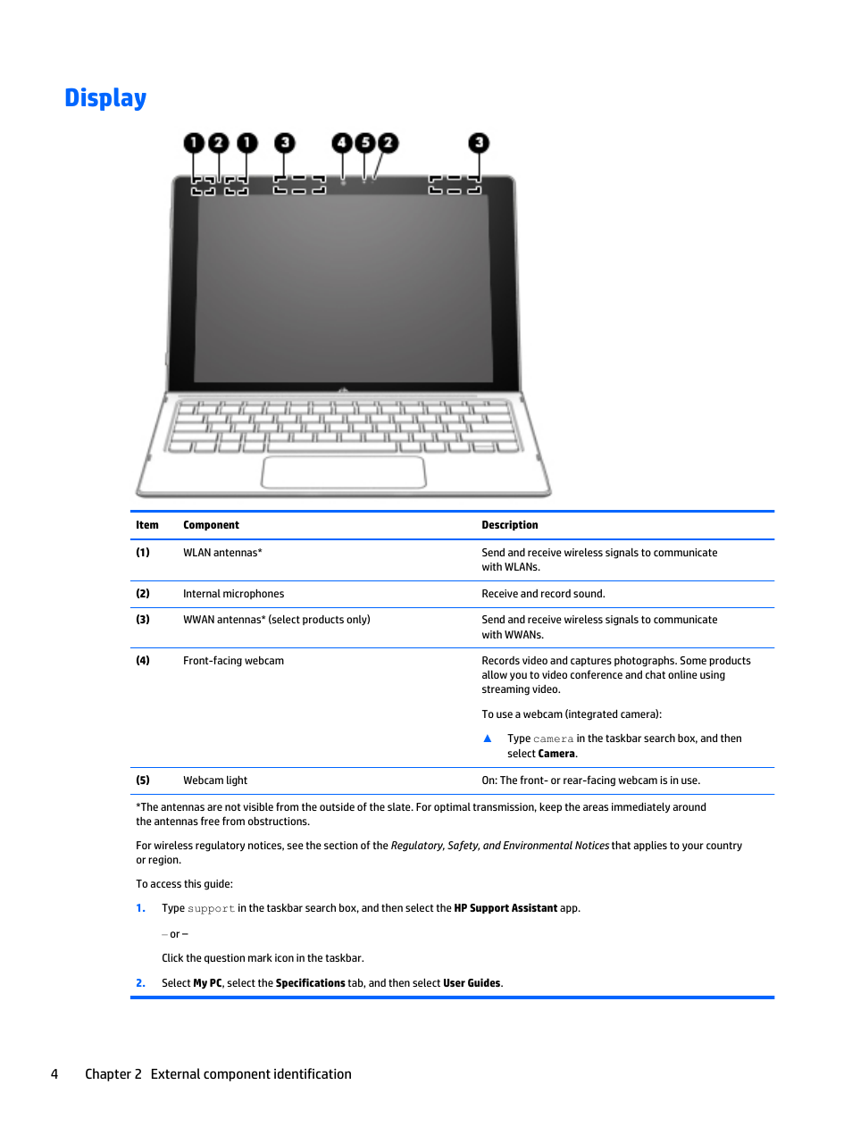 Display | HP Spectre x2 User Manual | Page 14 / 71
