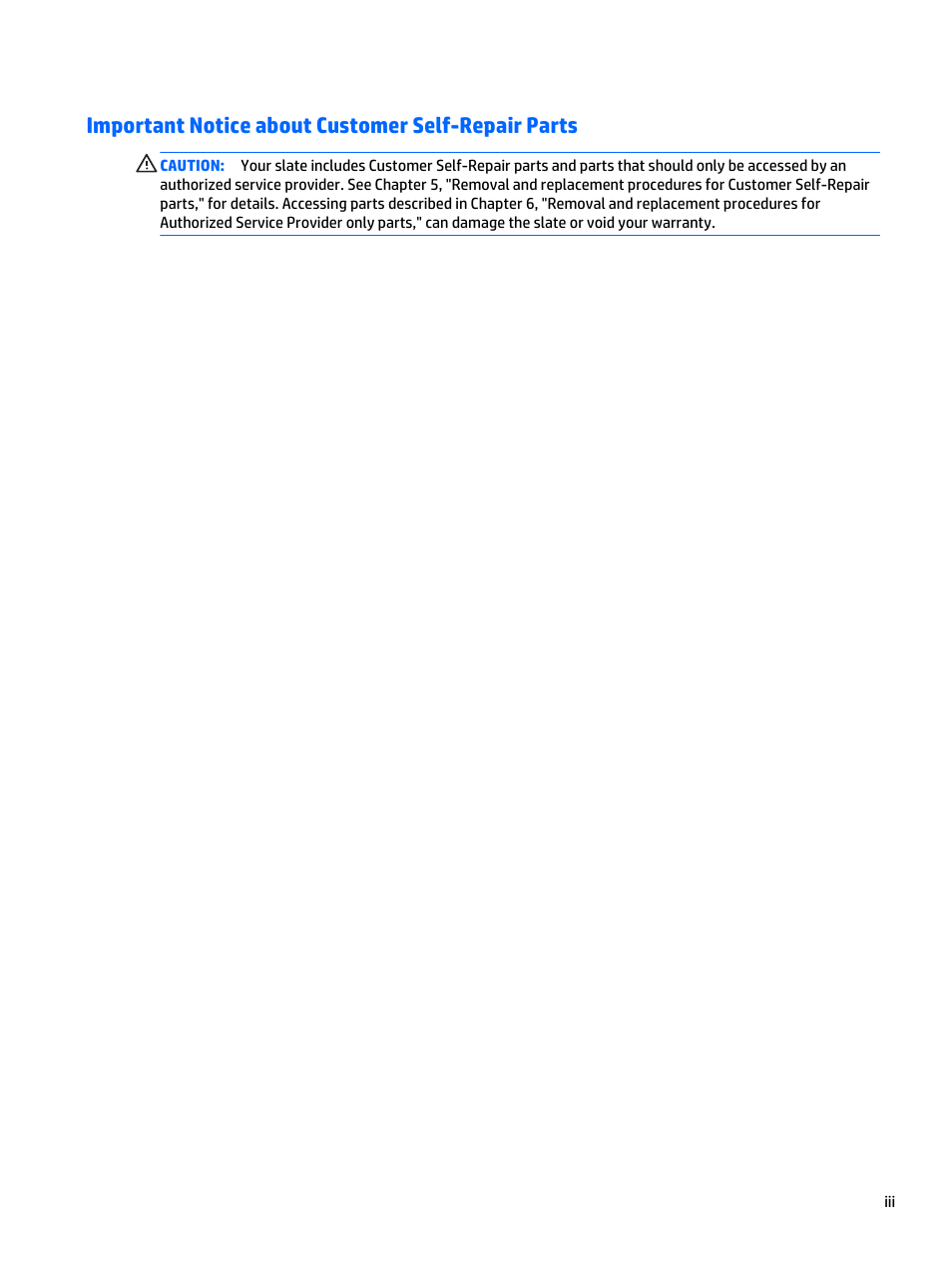 Important notice about customer self-repair parts | HP Spectre x2 User Manual | Page 3 / 71