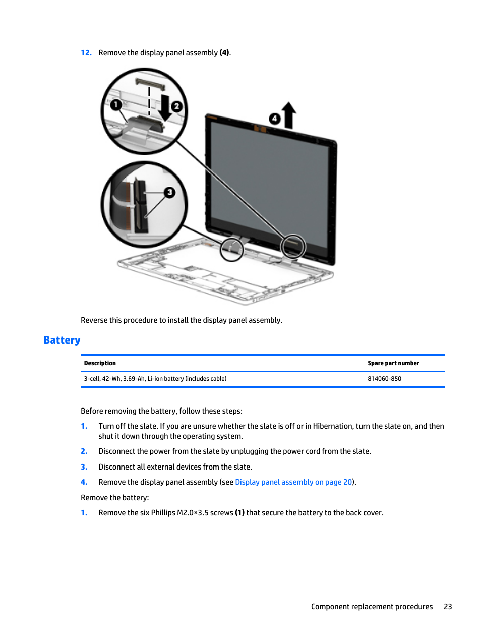 Battery | HP Spectre x2 User Manual | Page 33 / 71