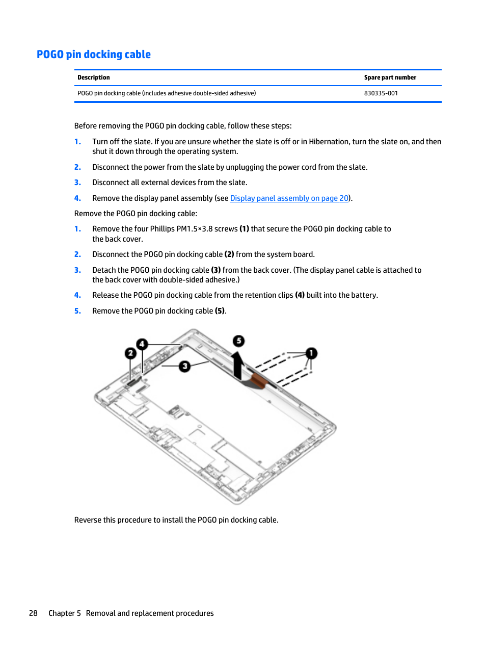 Pogo pin docking cable | HP Spectre x2 User Manual | Page 38 / 71