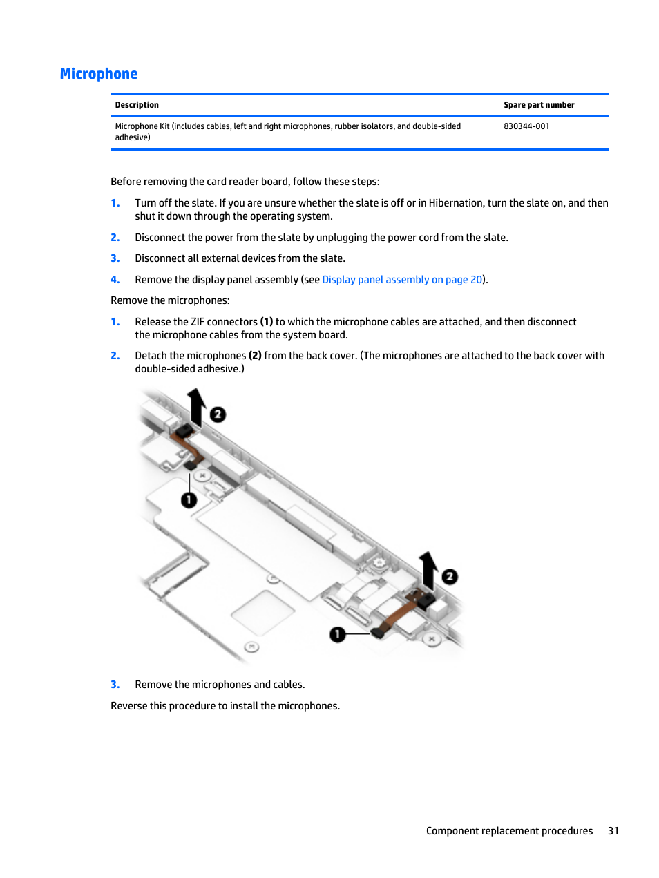 Microphone | HP Spectre x2 User Manual | Page 41 / 71