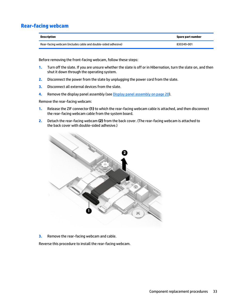 Rear-facing webcam | HP Spectre x2 User Manual | Page 43 / 71