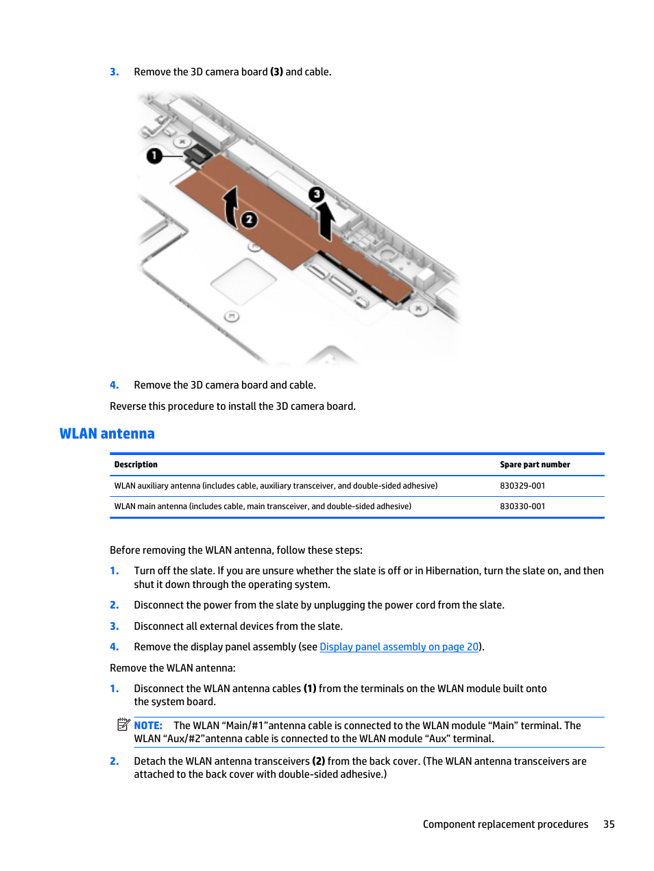 Wlan antenna | HP Spectre x2 User Manual | Page 45 / 71