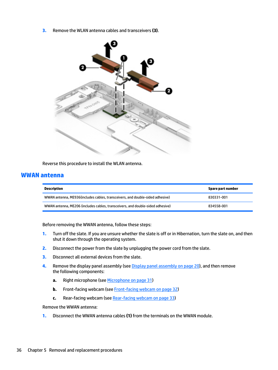 Wwan antenna | HP Spectre x2 User Manual | Page 46 / 71