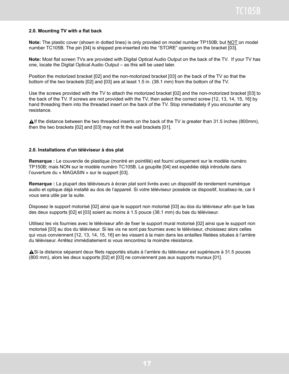 Tc105b | WallWizard TC105B User Manual | Page 18 / 59