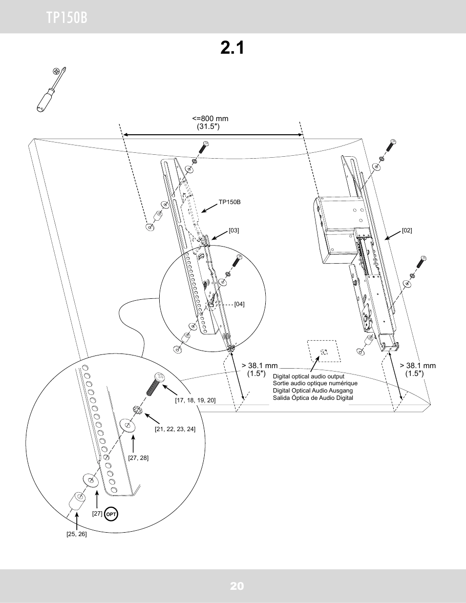 Tp150b | WallWizard TP150B User Manual | Page 21 / 59
