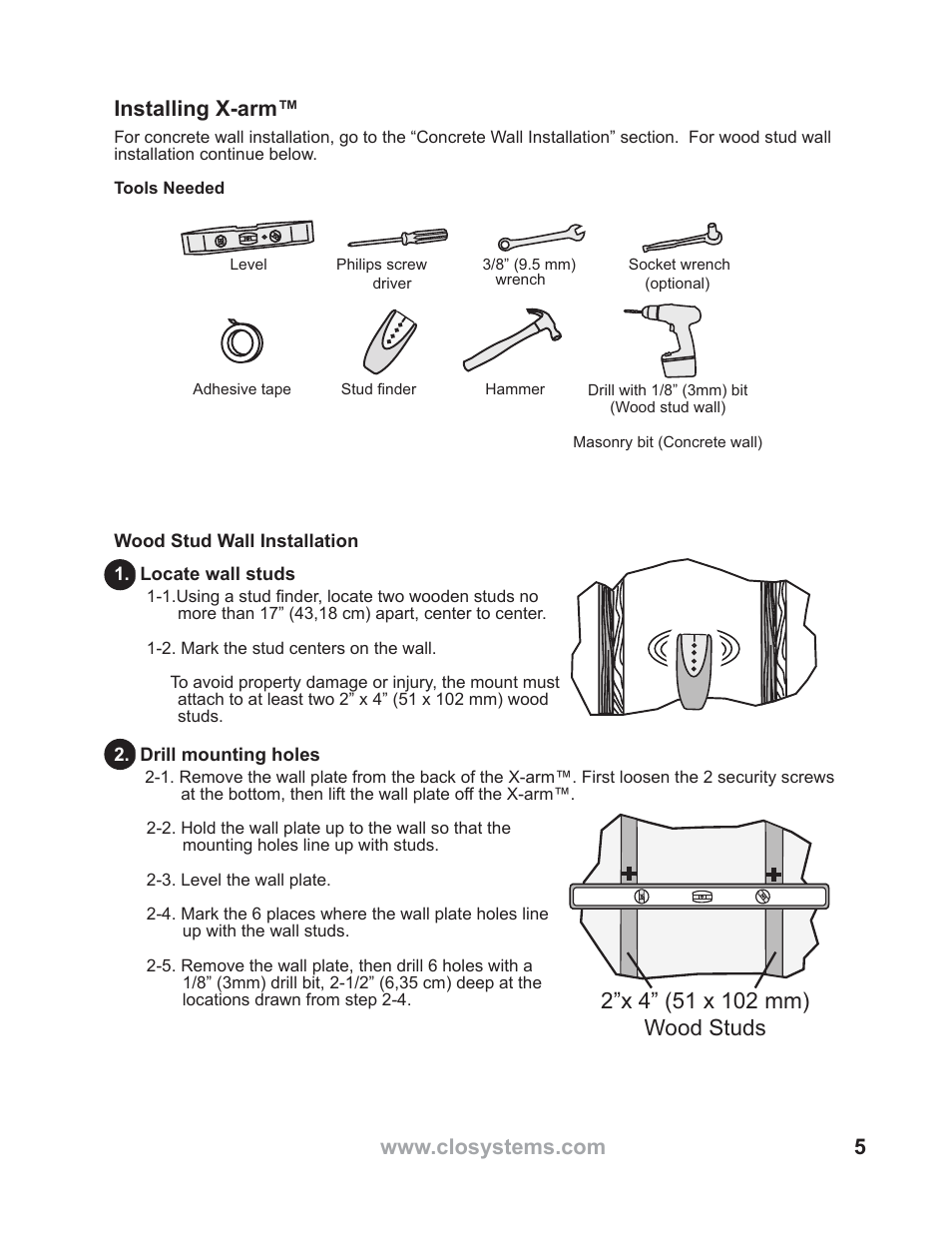 WallWizard X700CB Manual User Manual | Page 5 / 28
