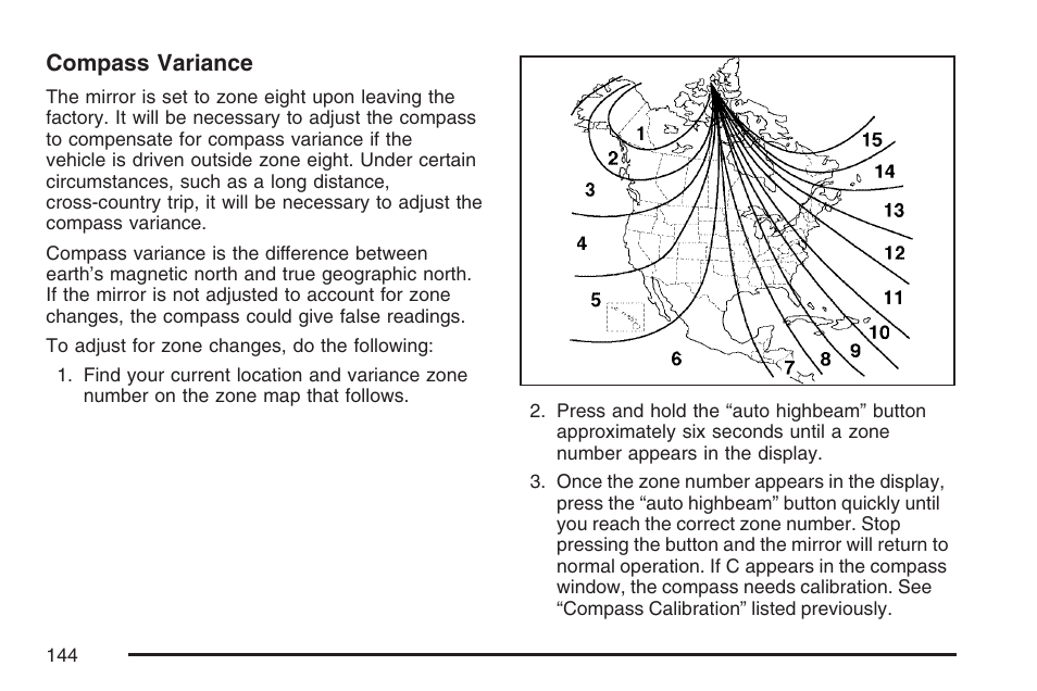 Compass variance | Cadillac 2007 Escalade EXT User Manual | Page 144 / 580