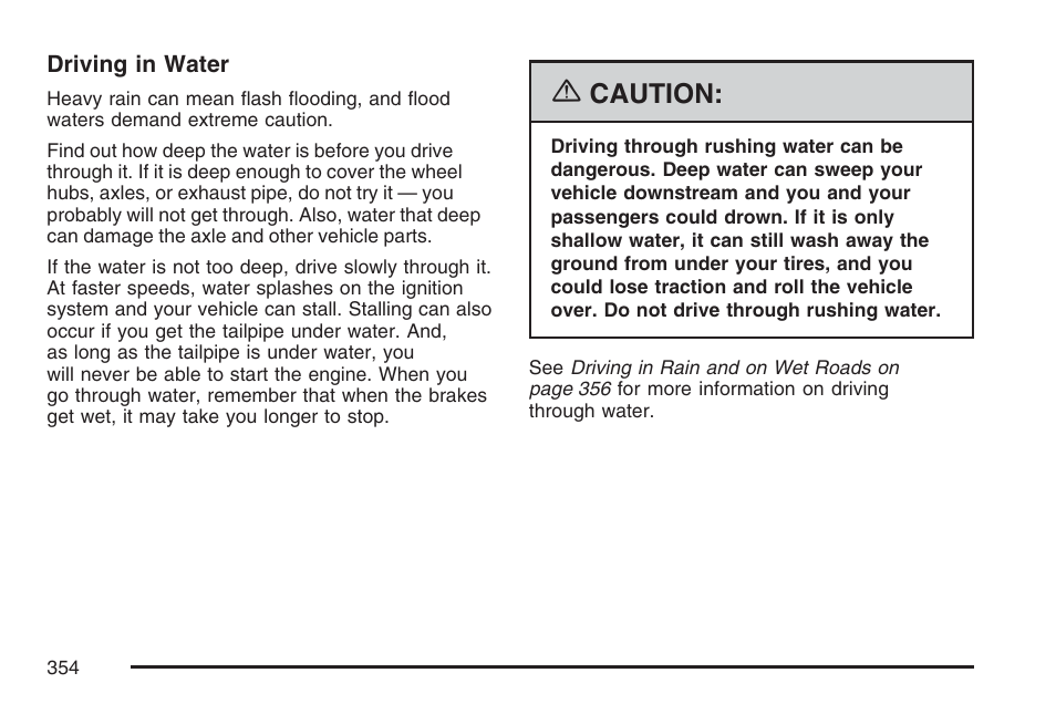 Caution | Cadillac 2007 Escalade EXT User Manual | Page 354 / 580