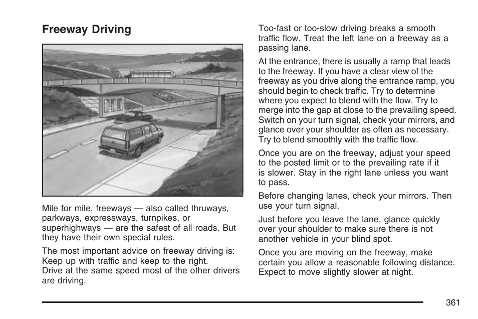 Freeway driving | Cadillac 2007 Escalade EXT User Manual | Page 361 / 580