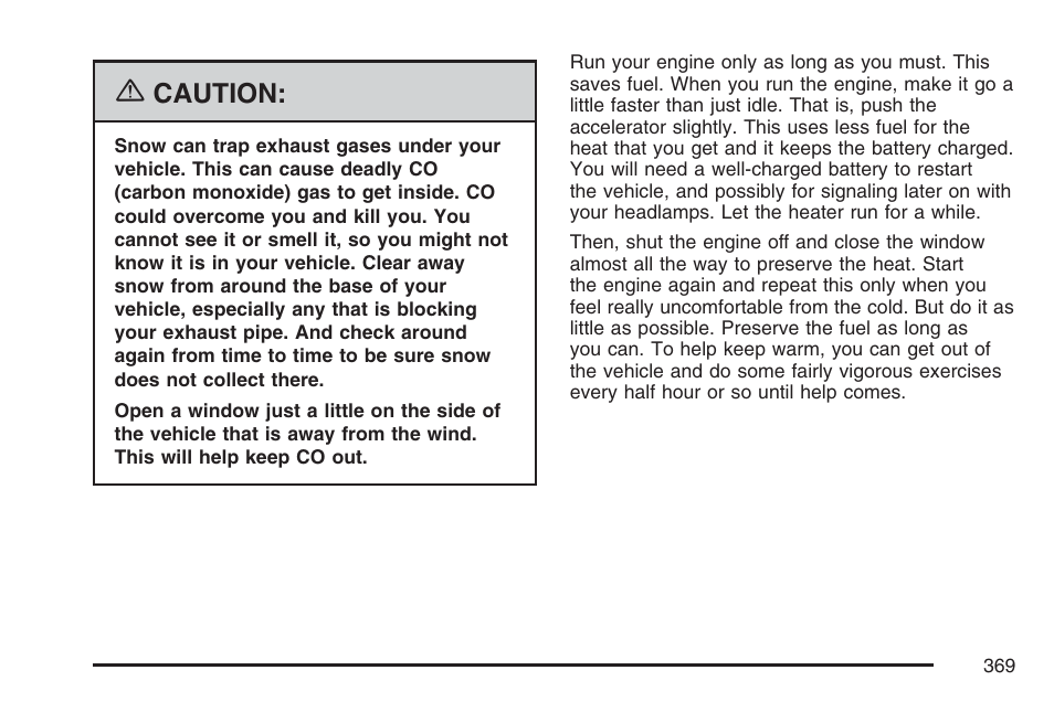 Caution | Cadillac 2007 Escalade EXT User Manual | Page 369 / 580