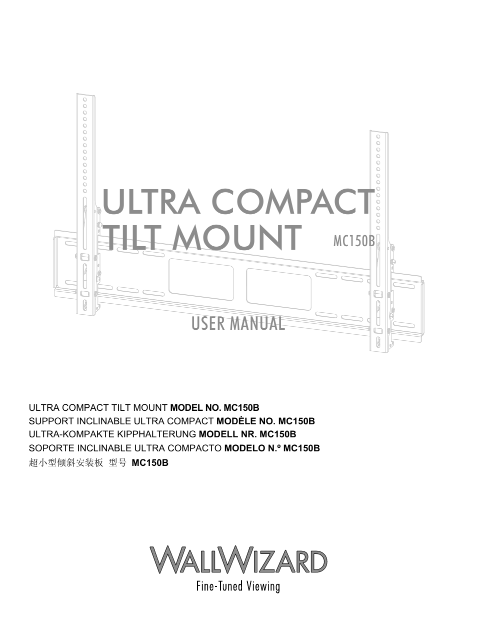 Ultra compact, Tilt mount, User manual | Mc150b | WallWizard MC150B User Manual | Page 2 / 26