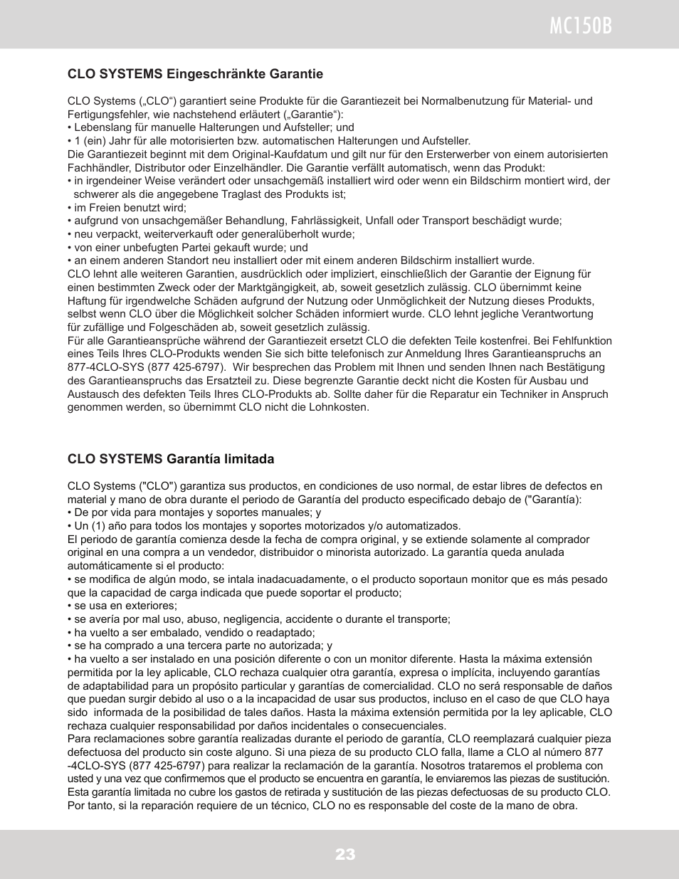 Mc150b | WallWizard MC150B User Manual | Page 24 / 26
