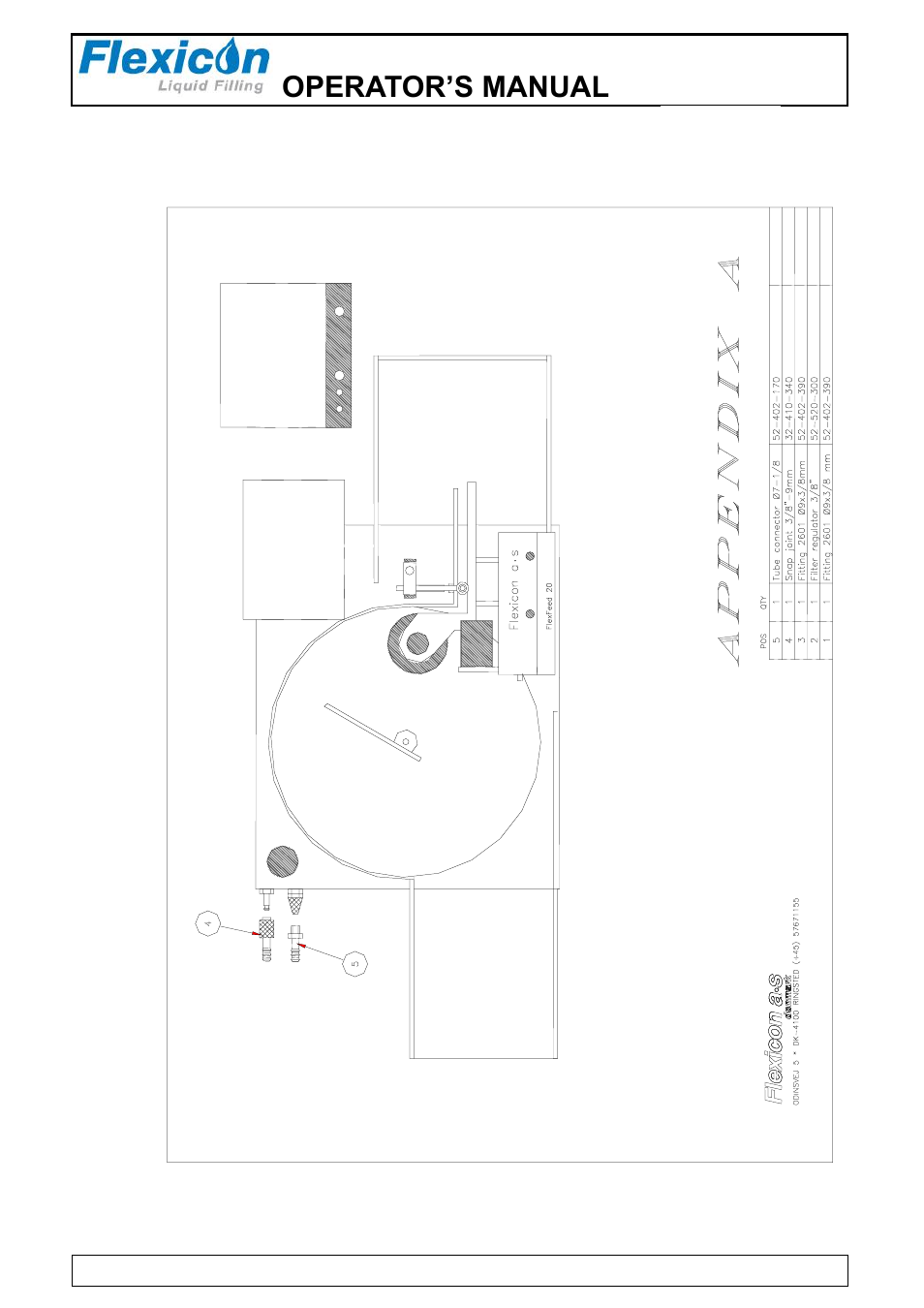 Air service parts, Operator’s manual, Ff20 | Watson-Marlow FF20 User Manual | Page 22 / 24