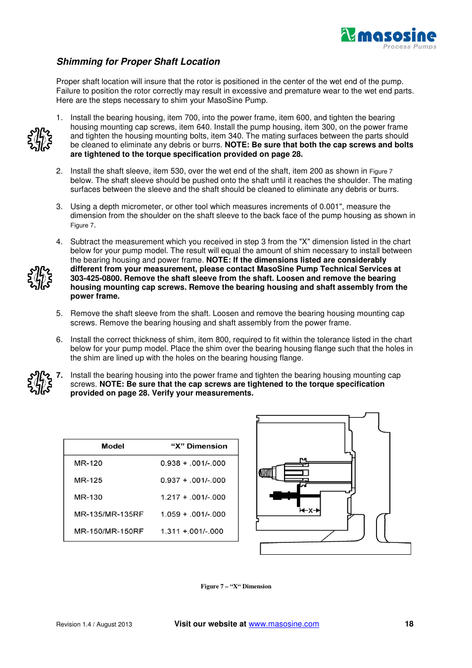 Shimming for proper shaft location | Watson-Marlow MR-Series User Manual | Page 18 / 52