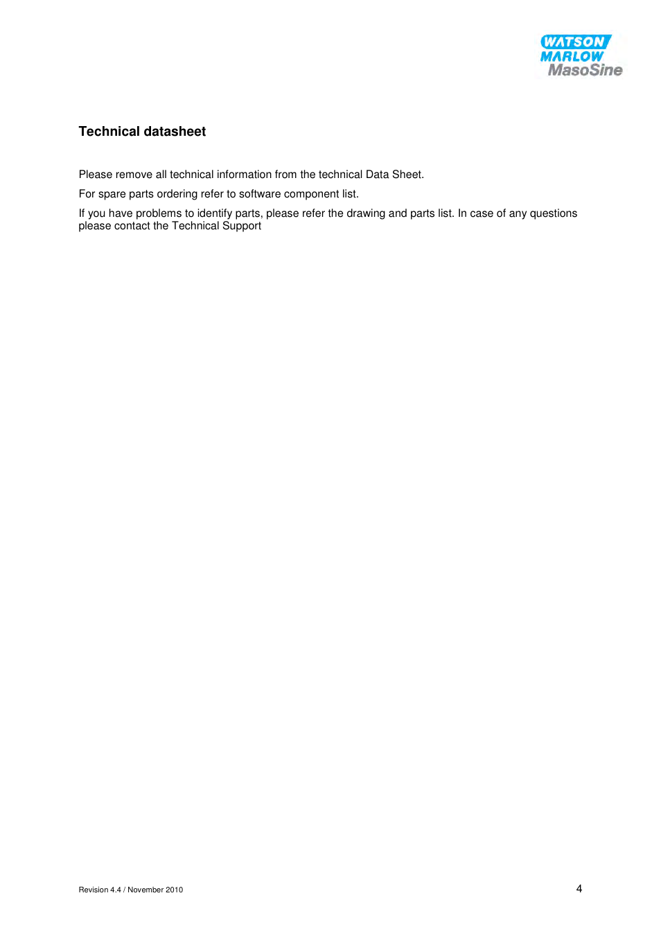 Technical datasheet | Watson-Marlow EC 25 User Manual | Page 4 / 28