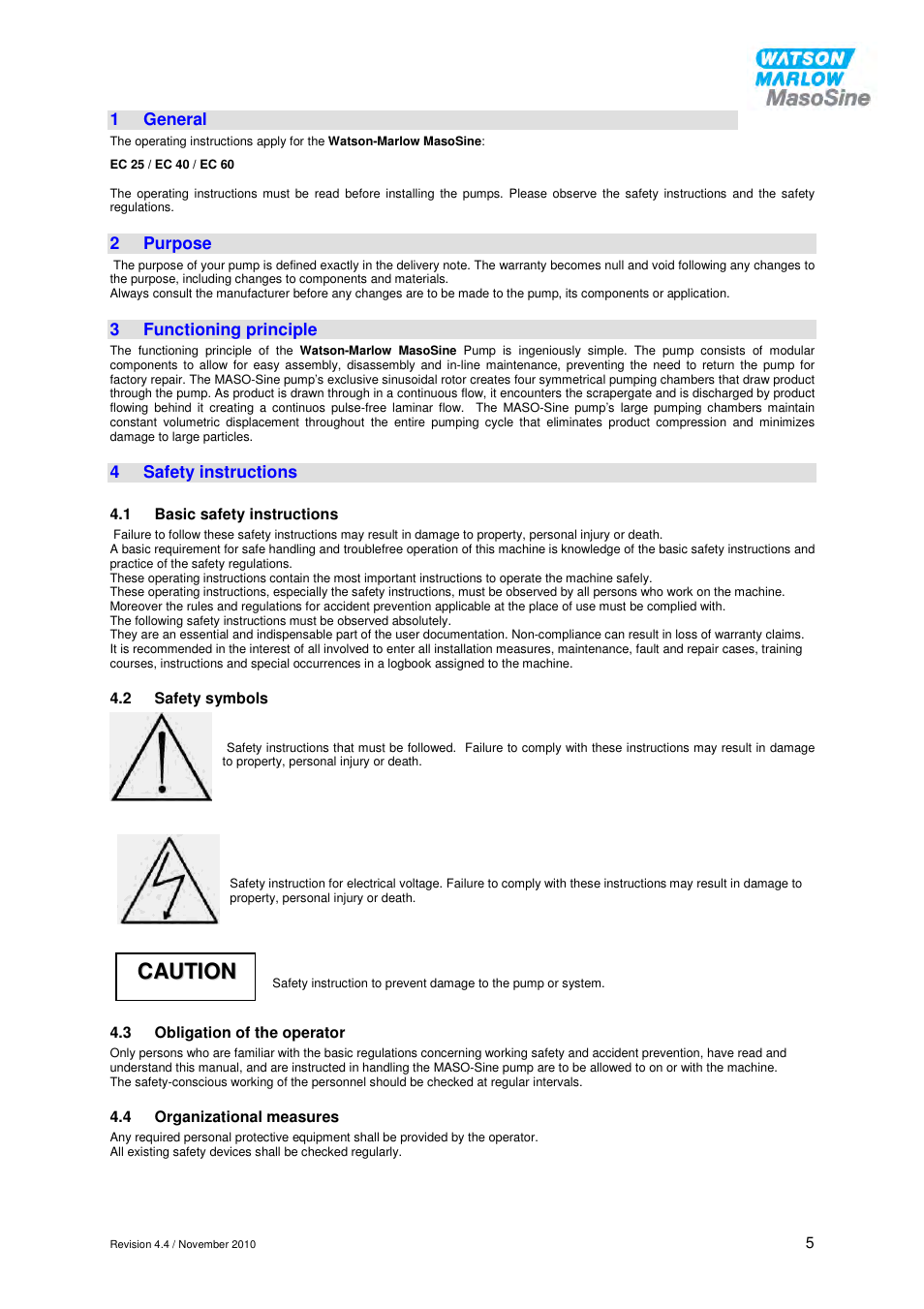 Watson-Marlow EC 25 User Manual | Page 5 / 28