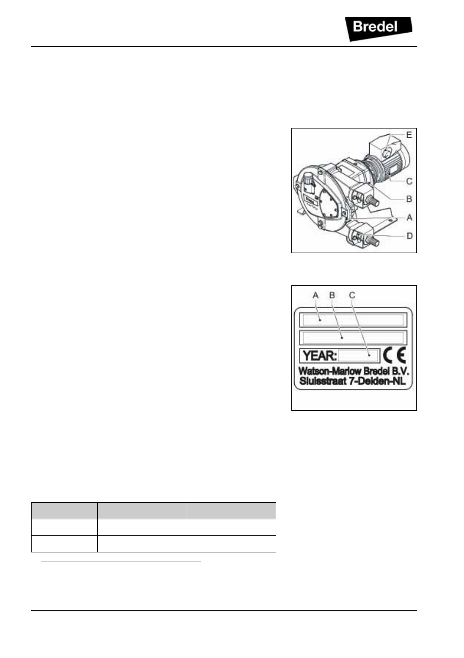 4 description, 1 identification of the product, 2 identification of the pump | 3 identification of the rotor | Watson-Marlow Bredel 10 User Manual | Page 14 / 68