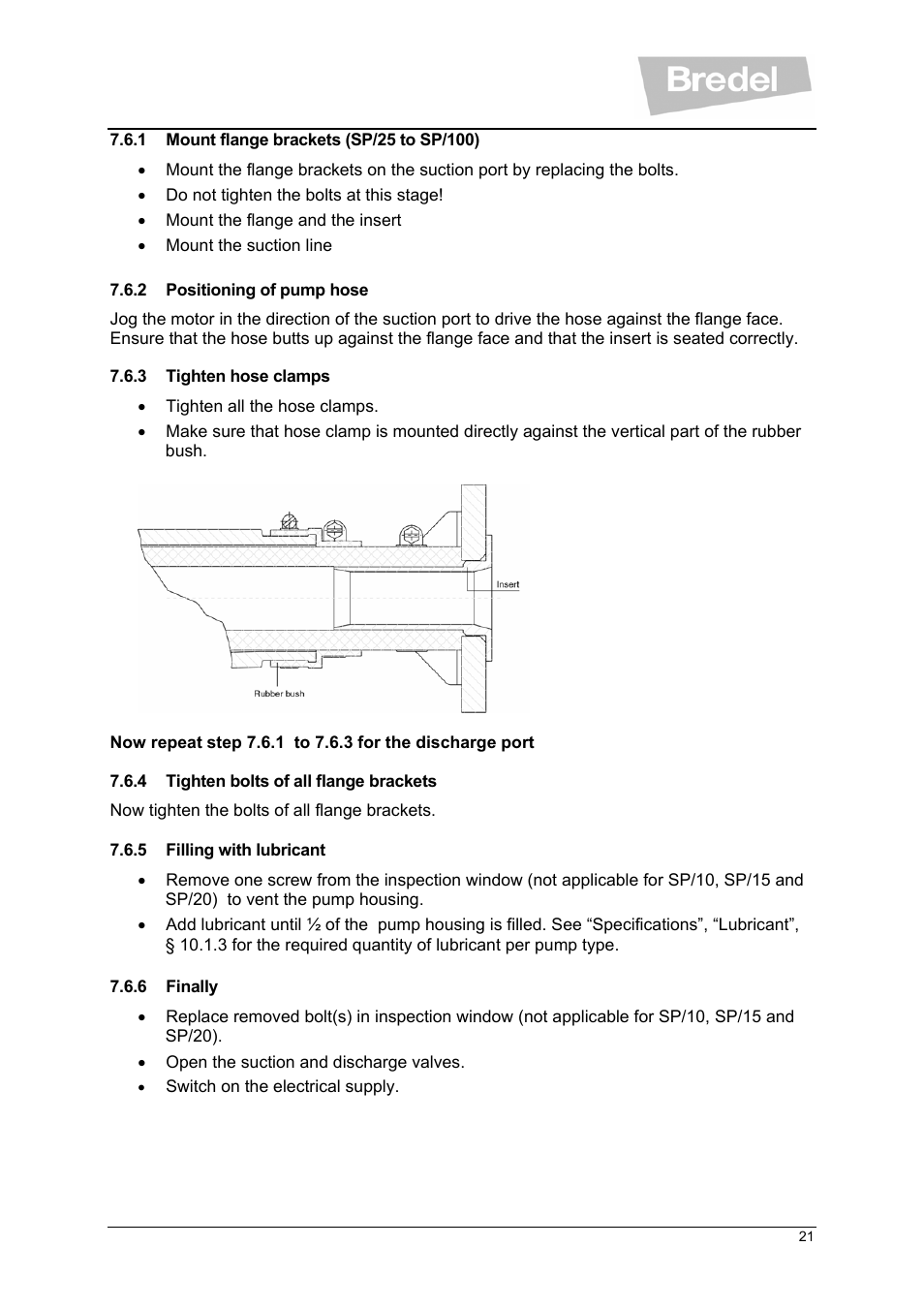 Watson-Marlow SP Series User Manual | Page 21 / 49