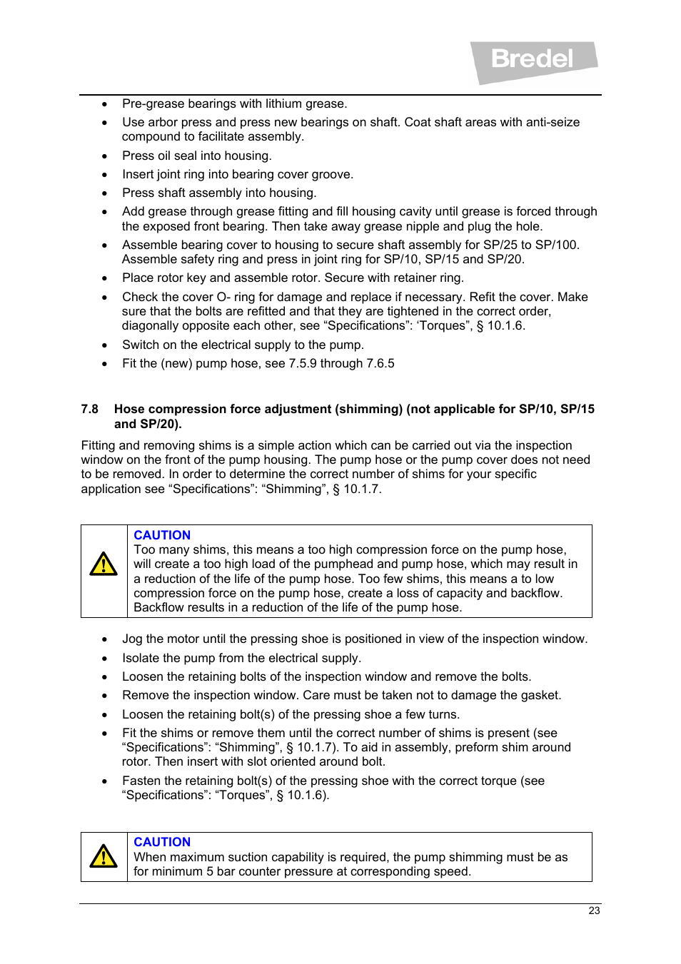 Watson-Marlow SP Series User Manual | Page 23 / 49