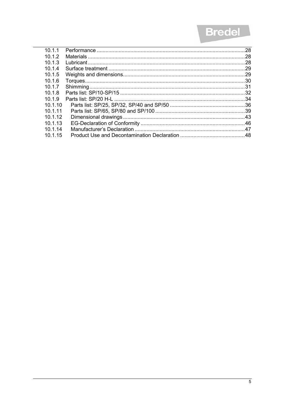 Watson-Marlow SP Series User Manual | Page 5 / 49