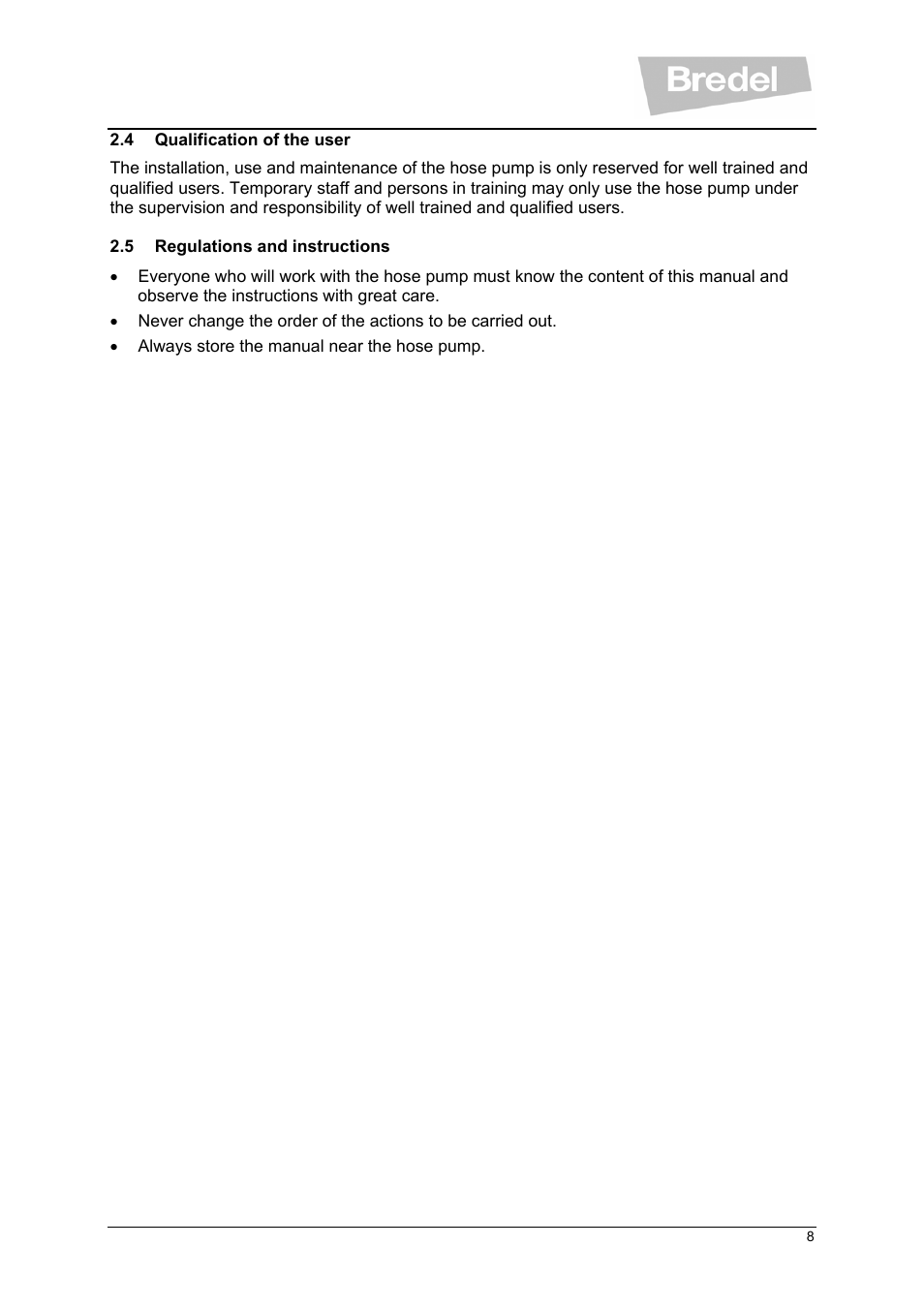 Watson-Marlow SP Series User Manual | Page 8 / 49