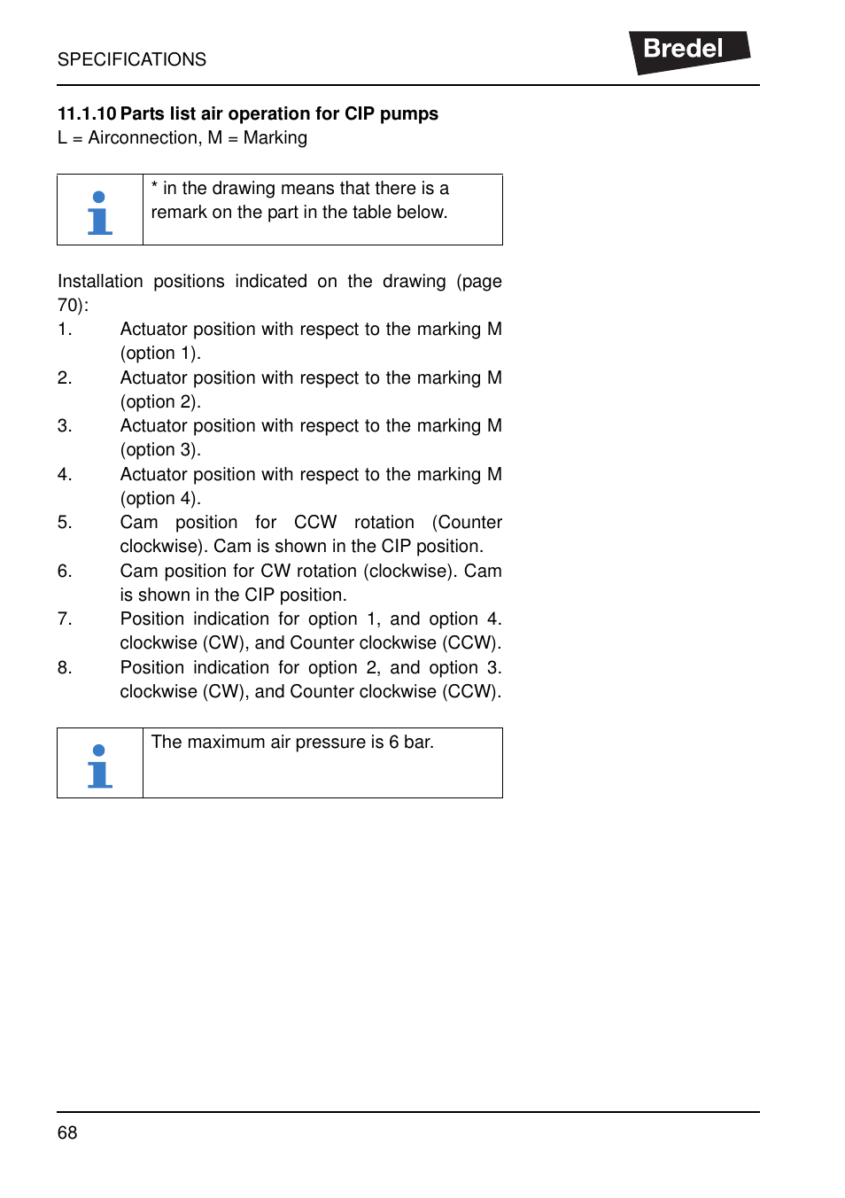 10 parts list air operation for cip pumps, 10parts list air operation for cip pumps | Watson-Marlow SP40 User Manual | Page 71 / 86