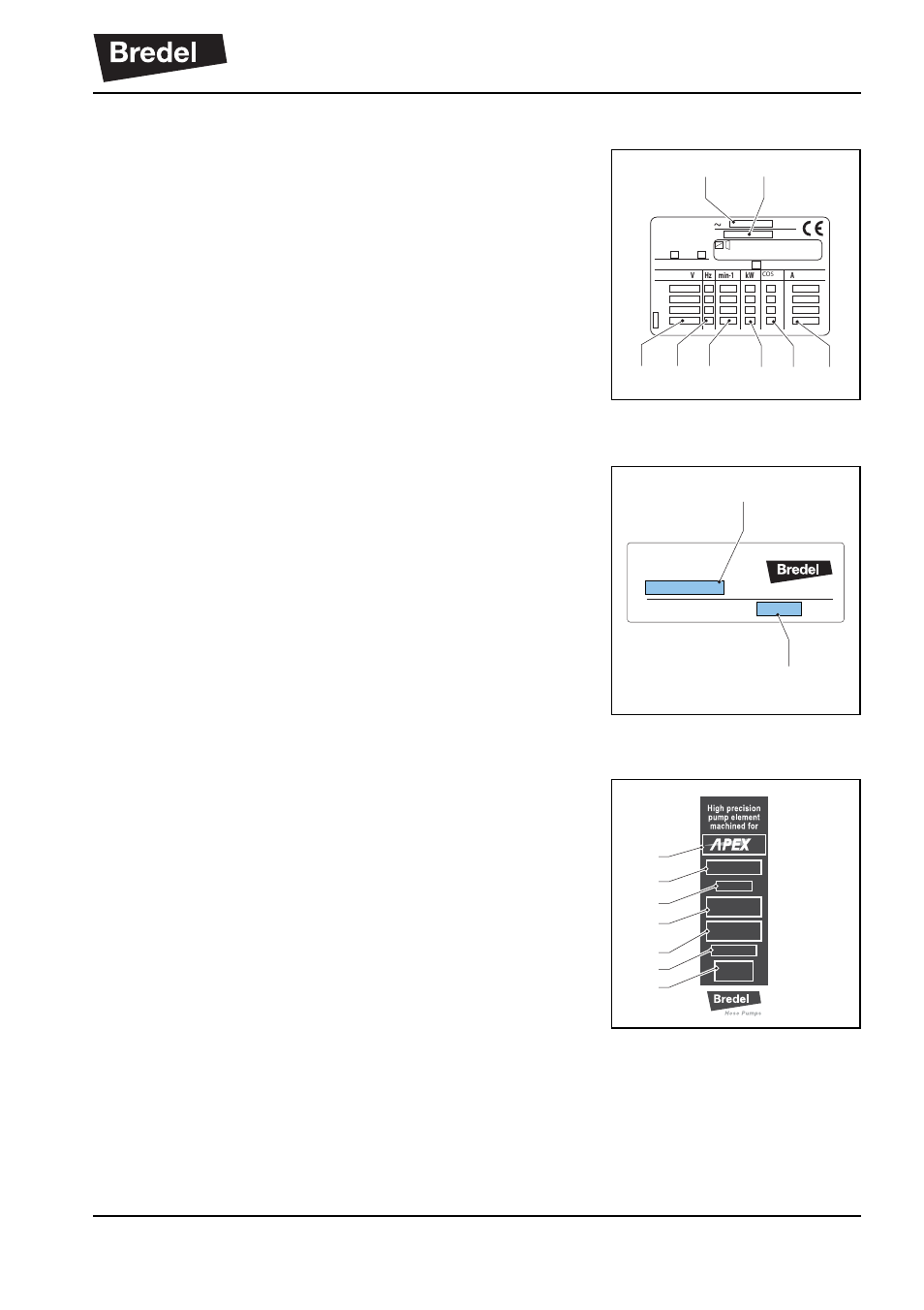 4 identification of the electric motor, 5 identification of the frequency controller, 6 identification of the pump hose | Watson-Marlow APEX10 User Manual | Page 15 / 72