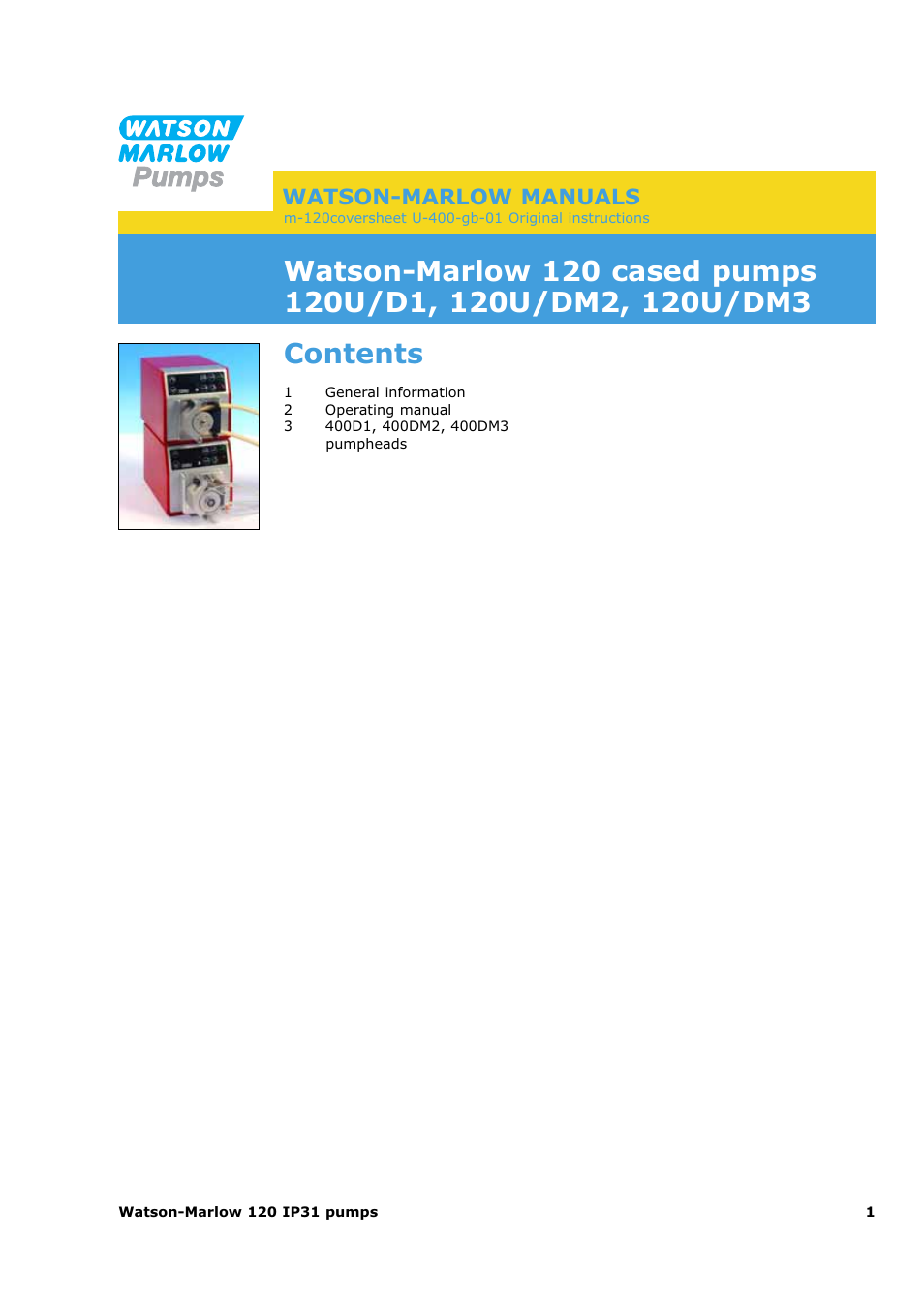 Watson-Marlow 120U/D1 User Manual | 36 pages