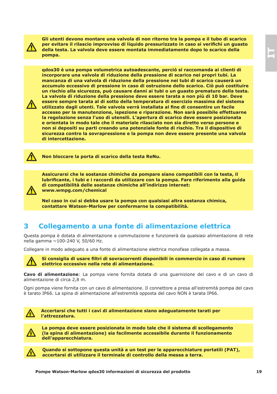 Watson-Marlow Qdos30 Universal User Manual | Page 19 / 40