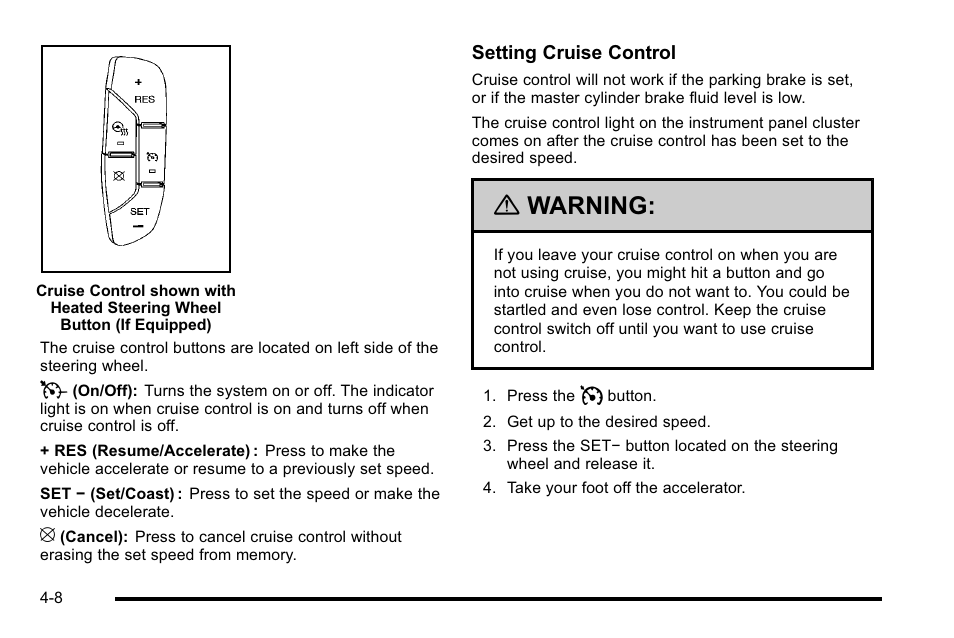 Warning | Cadillac 2010 Escalade EXT User Manual | Page 188 / 580